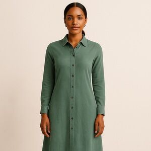 Peruvian Connection Dress Long Sleeve Green Small